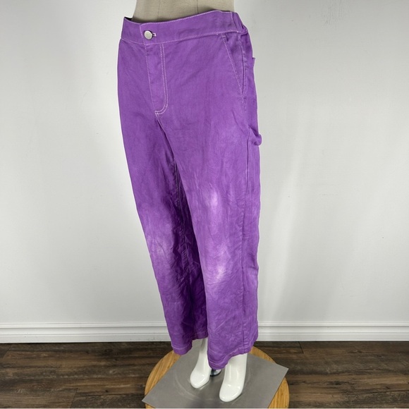 Oak + Fort Vibrant Purple High-Waisted Pants M - Picture 3 of 13